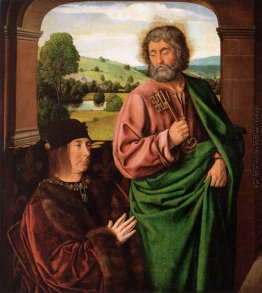 Peter II Herzog von Bourbon von St. Peter vorgestellt, linken Fl Peter II Herzog von Bourbon von St. Peter vorgestellt, linken Fl