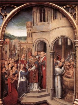 Die Ankunft der Heiligen Ursula und ihre Gefährtinnen in Rom, um Die Ankunft der Heiligen Ursula und ihre Gefährtinnen in Rom, um