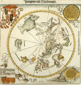 Karte des südlichen Himmels, mit Darstellungen der Konstellation Karte des südlichen Himmels, mit Darstellungen der Konstellation