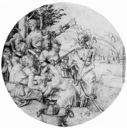 Scheibenriß Tafelnde Gesellschaft und Tod Scheibenriß Tafelnde Gesellschaft und Tod