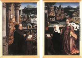 Spender mit St. Nikolaus und seine Frau mit St. Godelina Spender mit St. Nikolaus und seine Frau mit St. Godelina