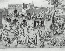 Eislaufen vor dem Tor des Heiligen Georg, Antwerpen Eislaufen vor dem Tor des Heiligen Georg, Antwerpen