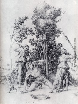 Orpheus erschlagen von Bacchantinnen, mit einem Jungen Weglaufen Orpheus erschlagen von Bacchantinnen, mit einem Jungen Weglaufen