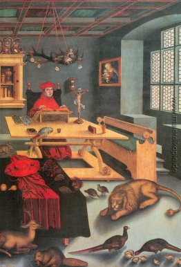 Albrecht von Brandenburg als St. Jerome in seiner Studie Albrecht von Brandenburg als St. Jerome in seiner Studie