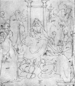 Madonna mit Kind, Heiligen und Engeln spielen Madonna mit Kind, Heiligen und Engeln spielen