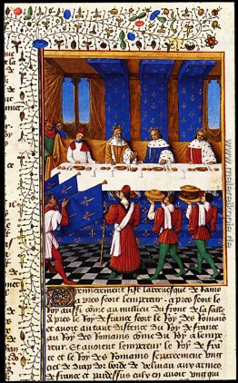 Bankett von Charles V (1338-1380) in Hhonour seines Onkels Kaise Bankett von Charles V (1338-1380) in Hhonour seines Onkels Kaise