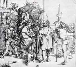 Fünf Landsknechte und ein orientalisches zu Pferd Fünf Landsknechte und ein orientalisches zu Pferd