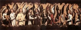 Fünf musizierende Engel, linke Handplatte von einem Triptychon v Fünf musizierende Engel, linke Handplatte von einem Triptychon v