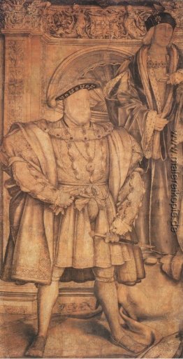 Henry VIII und Henry VII, cartoon für Wandmalerei in Whitehall Henry VIII und Henry VII, cartoon für Wandmalerei in Whitehall