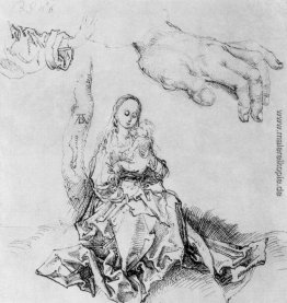 Studienblatt mit Madonna und Kind, Hand und Ärmel Studienblatt mit Madonna und Kind, Hand und Ärmel