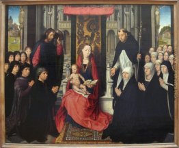Die Jungfrau und Kind mit St. Jakobus und St. Dominikus Präsenta Die Jungfrau und Kind mit St. Jakobus und St. Dominikus Präsenta