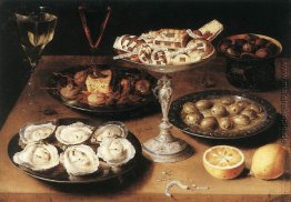 Stillleben mit Austern und Gebäck Stillleben mit Austern und Gebäck