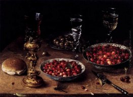 Stillleben mit Kirschen und Erdbeeren in China Bowls Stillleben mit Kirschen und Erdbeeren in China Bowls