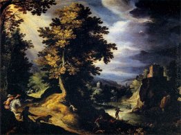 Landschaft mit Hirsch-Jagd Landschaft mit Hirsch-Jagd