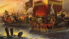 Der Staat Barge von Kardinal Richelieu auf der Rhone Der Staat Barge von Kardinal Richelieu auf der Rhone