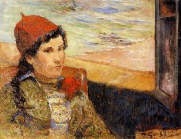 Junge Frau, die am Fenster Junge Frau, die am Fenster