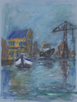 Alte Werft Groenland mit Kran in Wittenburg, Amsterdam Alte Werft Groenland mit Kran in Wittenburg, Amsterdam