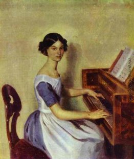 Portrait of Nadezhda P. Zhdanovich am Klavier Portrait of Nadezhda P. Zhdanovich am Klavier