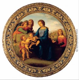 Madonna mit Kind und Heiligen und Engeln Madonna mit Kind und Heiligen und Engeln