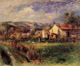 Junge Frau, die in der Nähe einer Farm in Milly Junge Frau, die in der Nähe einer Farm in Milly