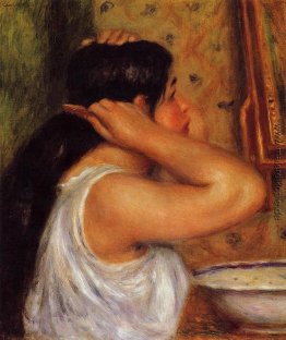 Frau, die ihr Haar Frau, die ihr Haar