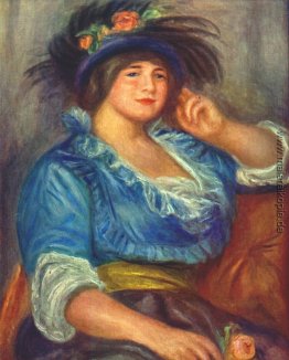 Junge Frau mit einer Rose in ihrem Hut Junge Frau mit einer Rose in ihrem Hut