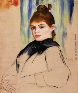 Junge Frau mit einem Brötchen in ihrem Haar Junge Frau mit einem Brötchen in ihrem Haar