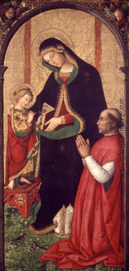 Madonna mit Kind Schreiben und Bischof Madonna mit Kind Schreiben und Bischof