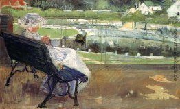 Lydia sitzt auf einer Veranda, Häkeln Lydia sitzt auf einer Veranda, Häkeln