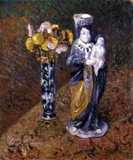 Blumen und eine Statuette Blumen und eine Statuette