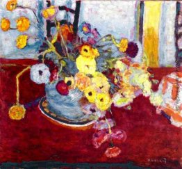 Blumen auf einem roten Teppich Blumen auf einem roten Teppich
