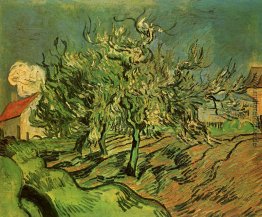 Landschaft mit drei Bäumen und einem Haus Landschaft mit drei Bäumen und einem Haus