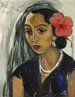 Frau mit einem Hibiscus Frau mit einem Hibiscus
