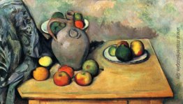 Stillleben, Krug und Früchten auf einem Tisch Stillleben, Krug und Früchten auf einem Tisch