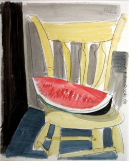Wassermelone auf Stuhl Wassermelone auf Stuhl