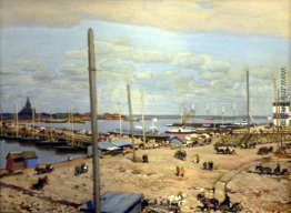 Die Brücke über den Fluss Oka in Nizhny Novgorod Die Brücke über den Fluss Oka in Nizhny Novgorod