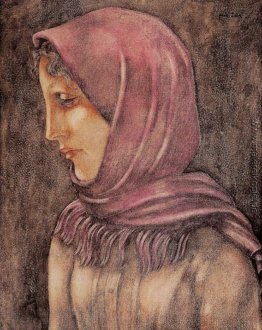 Mädchen in einem rosa Schal Mädchen in einem rosa Schal