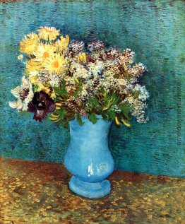 Vase mit Flieder, Margerites und Anemonen Vase mit Flieder, Margerites und Anemonen
