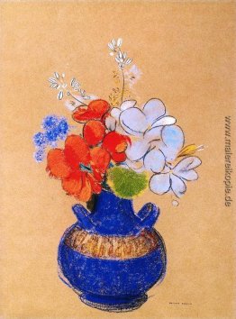 Blumen in einem blauen Vase Blumen in einem blauen Vase