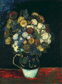 Still Life Vase mit Zinnias Still Life Vase mit Zinnias