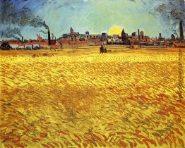 Summer Evening, Wheatfield mit untergehender Sonne Summer Evening, Wheatfield mit untergehender Sonne