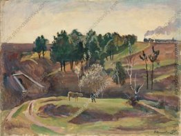 Landschaft mit der Eisenbahn Landschaft mit der Eisenbahn