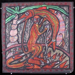 Affe mit Fisch Affe mit Fisch