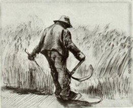 Bauer mit Sichel, gesehen von der Rückseite Bauer mit Sichel, gesehen von der Rückseite
