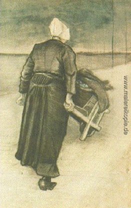 Scheveningen Frau mit Wheeelbarrow Scheveningen Frau mit Wheeelbarrow