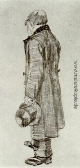 Orphan Man Holding Top Hut in der Hand Orphan Man Holding Top Hut in der Hand