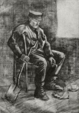 Arbeiter mit Spaten, sitzen in der Nähe der Fenster Arbeiter mit Spaten, sitzen in der Nähe der Fenster