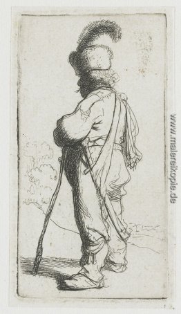 Polander auf einen Stock gestützt Polander auf einen Stock gestützt