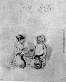 Kaiser Akbar und sein Sohn, der zukünftige Eperor Djahangir Kaiser Akbar und sein Sohn, der zukünftige Eperor Djahangir