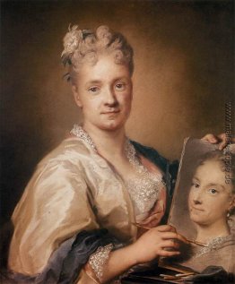 Selbstbildnis Holding ein Porträt ihrer Schwester Selbstbildnis Holding ein Porträt ihrer Schwester